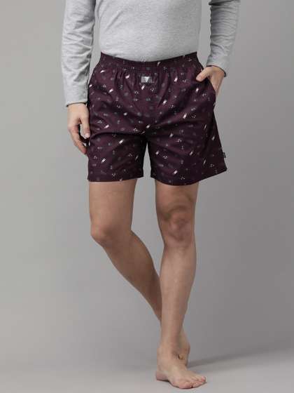 Van Heusen Men
                          Mercerized Cotton Printed Boxer Shorts Relaxed
                          Fit Dual Pockets Side Slits