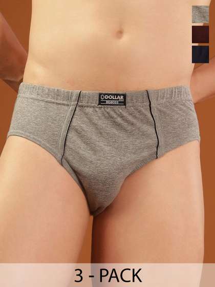 Dollar Bigboss Men
                        Solid Pack of 3 Anti-Microbial Combed Cotton
                        Brief
