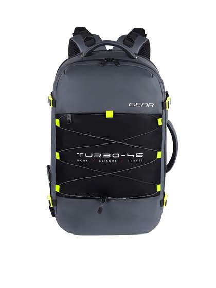 Gear Unisex Grey
                        & Black Contrast Detail Backpack with
                        Compression Straps