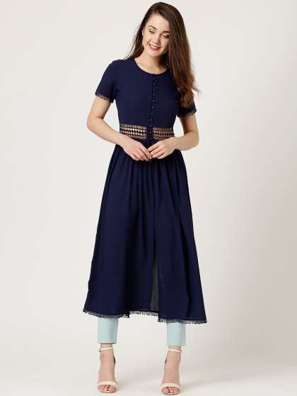 Marie Claire Clothing Online In India Myntra Marie Claire Women Navy Solid Maxi Top