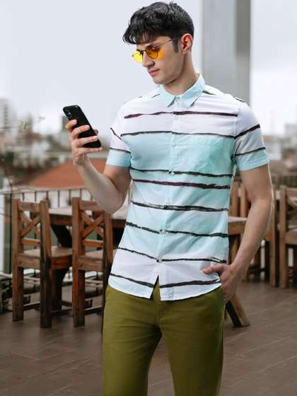 HIGHLANDER Slim Fit Opaque Casual Shirt