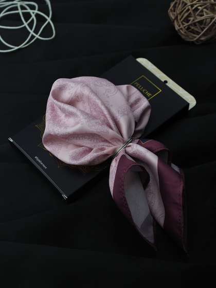 Peluche Men Pink Silk
                    Flawless Paisley Pocket Square