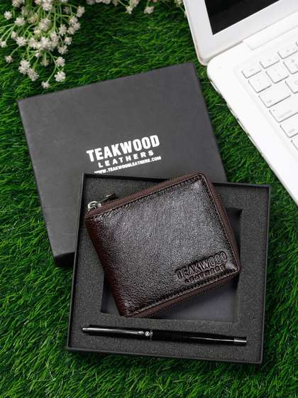 Teakwood Leathers Men
                      Brown & Black Leather Accessory Gift Set