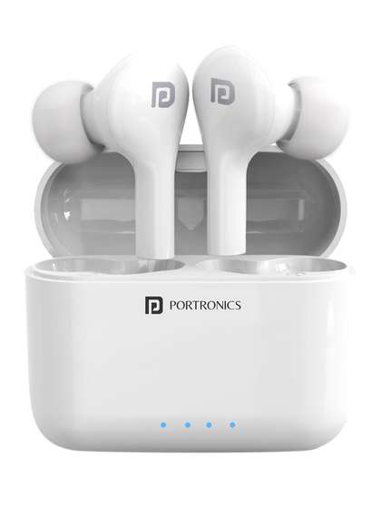 Portronics White
                          Solid Twins 33 Smart TWS Earpods
