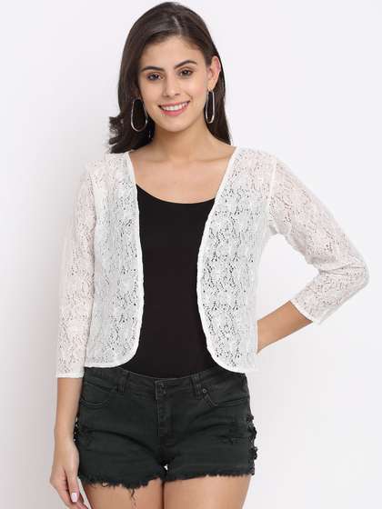 Rute Women White
                        Self Design Shrug