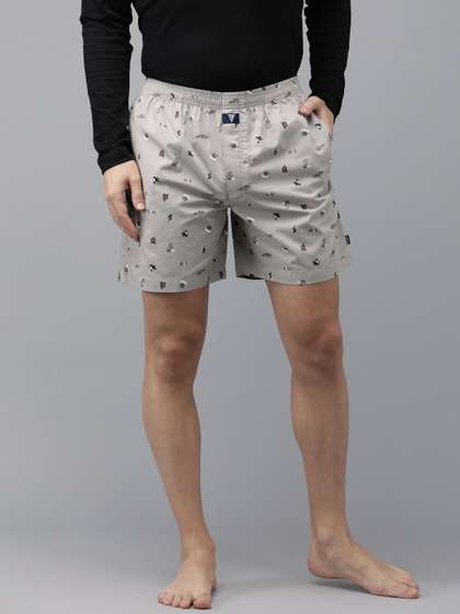 Van Heusen Men
                      Mercerized Cotton Printed Boxer Shorts Relaxed Fit
                      Dual Pockets Side Slits