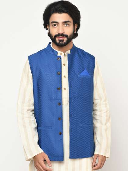 Fabindia Men Woven Design Nehru Jacket