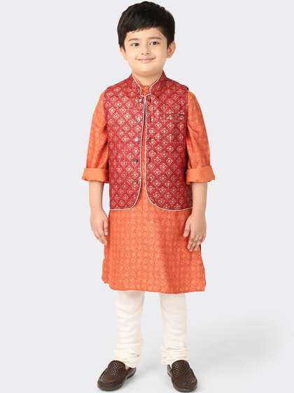 Fabindia Pure Silk Woven Nehru Jacket