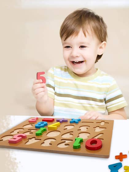Wembley Toys Kids Brown & Red Wooden Counting Numbers Activity Toy