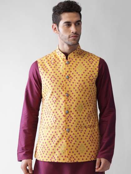 KISAH Printed Nehru Jacket