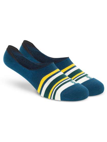 SockSoho Men Blue &
                    White Striped Shoe Liners