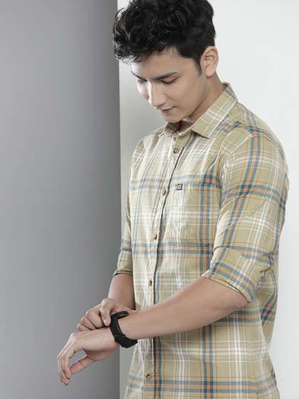 The Indian Garage Co
                        Men Green Regular Fit Tartan Checks Opaque
                        Checked Casual Shirt