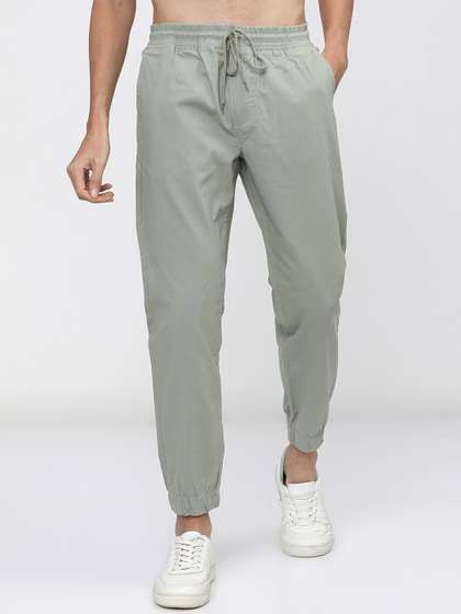 HIGHLANDER Men
                          Green Slim Fit Joggers Trousers