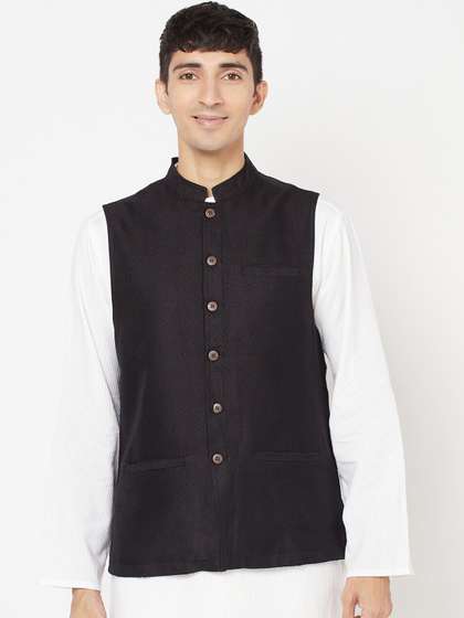 Fabindia Men Woven Design Nehru Jacket