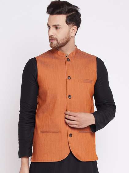 even Men Solid Woven Nehru Jacket