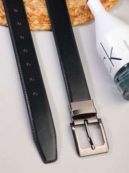 ZEVORA Men Black
                      Textured Reversible Formal Belt
