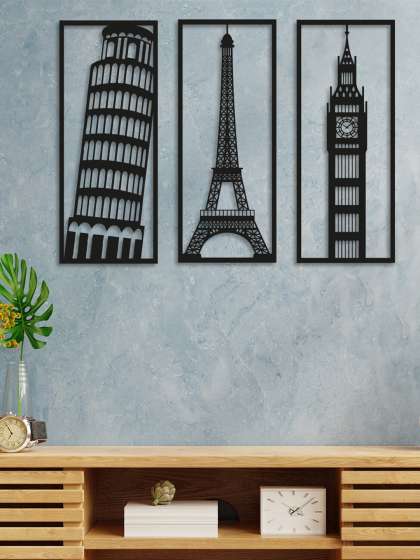 Art Street Black Eiffel Tower Design Wall Decor