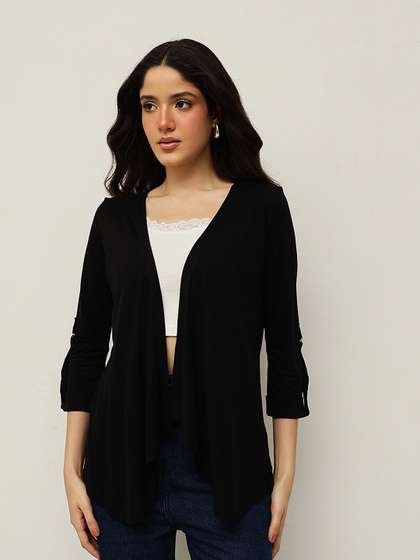 Espresso Women Black
                        Waterfall Shrug