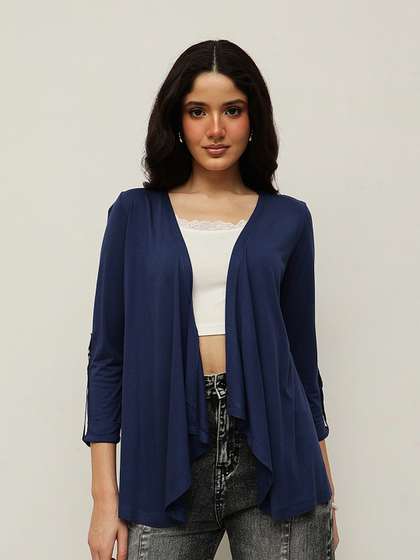 Espresso Women Navy
                        Blue Waterfall Shrug