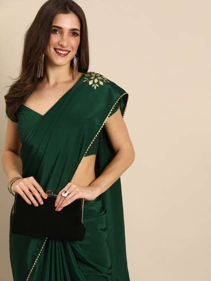 all about you Green Floral Saree