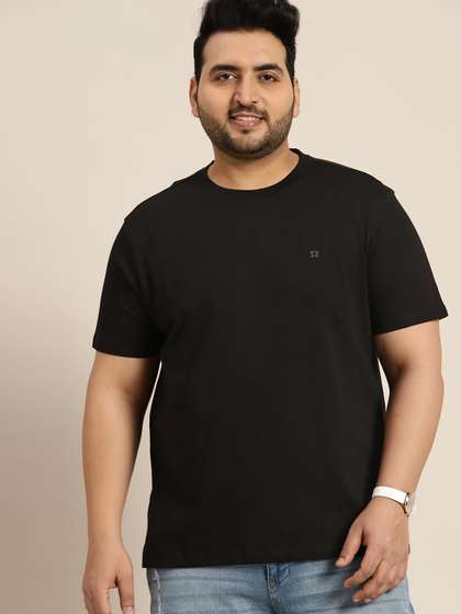 Sztori Men Plus Size Solid Pure Cotton T-shirt