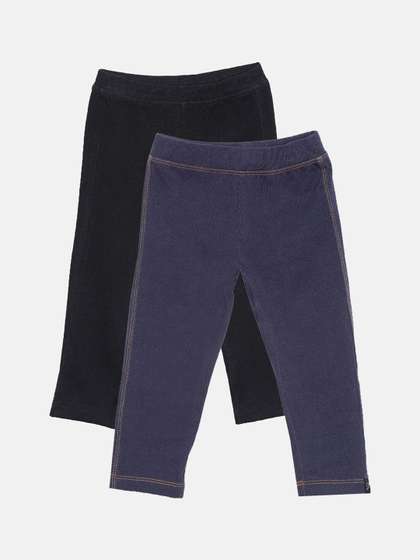 TWIN BIRDS Girls Pack Of
                    2 Denim Capri Leggings