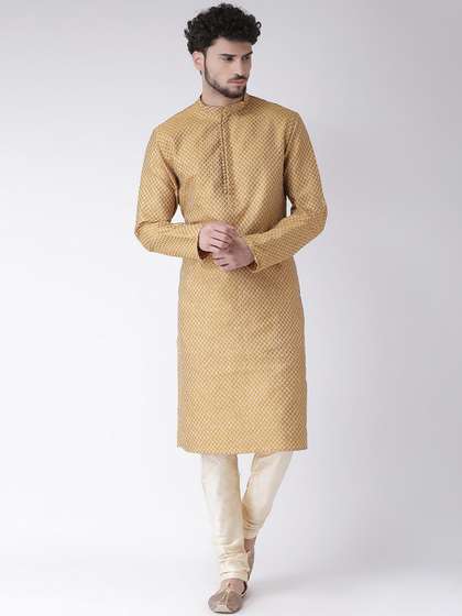 TABARD Men Mustard Yellow Kurta