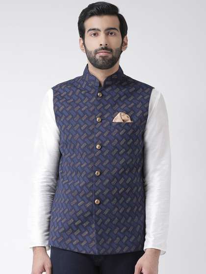 KISAH Men Printed Woven Nehru Jacket