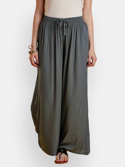 VEDANA Women Grey Palazzos