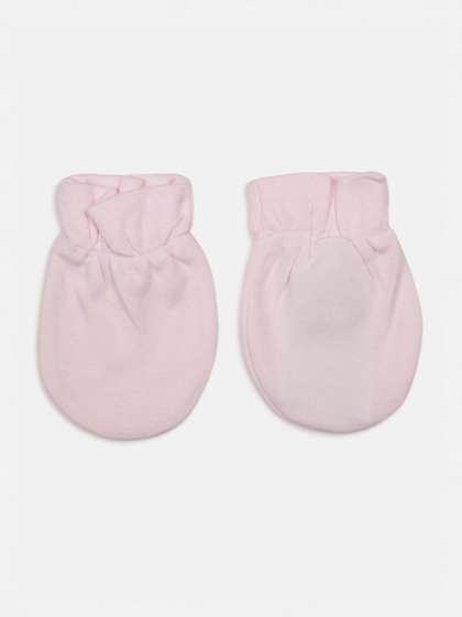Chicco Infants Kids Pack
                    Of 2 Pink Solid Pure Cotton Knitted Mittens