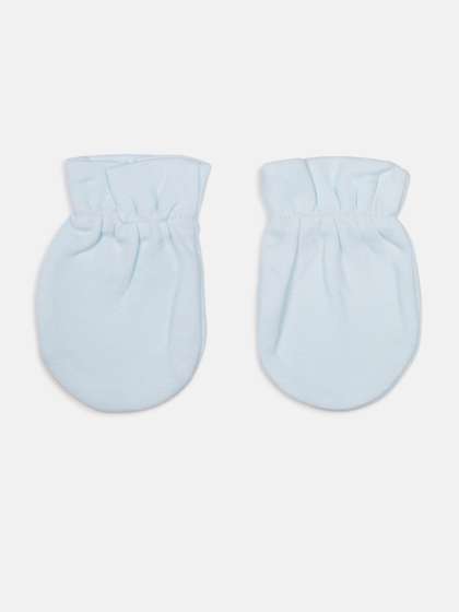 Chicco Infants Kids
                      Pack Of 2 Blue Solid Pure Cotton Knitted Mittens