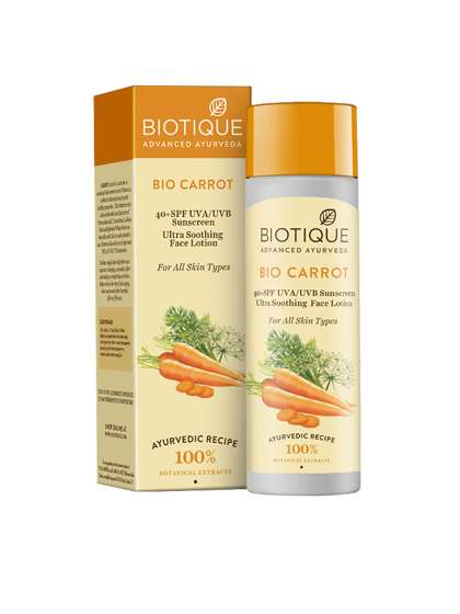Biotique Bio Carrot 40+ SPF UVA/UVB Sunscreen Ultra Soothing Face Sustainable Lotion 120 ml
