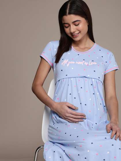 beebelle Blue
                        Printed Maternity & Feeding Pure Cotton
                        Nightdress