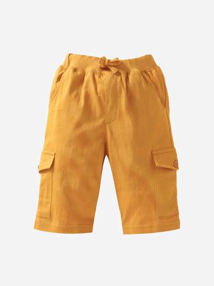 KiddoPanti Boys Mustard
                    Solid Shorts