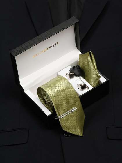 MUTAQINOTI Men Silk
                    Necktie Accessory Gift Set