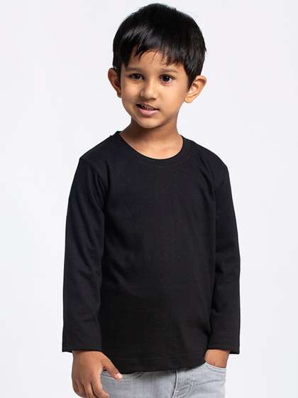 Friskers Boys Black Solid Running T-shirt