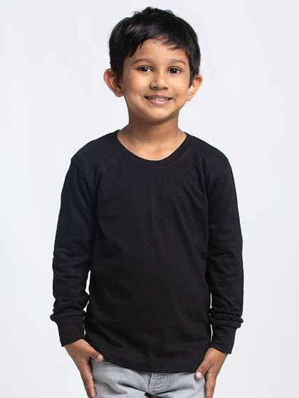 Friskers Boys Black Pure Cotton T-shirt