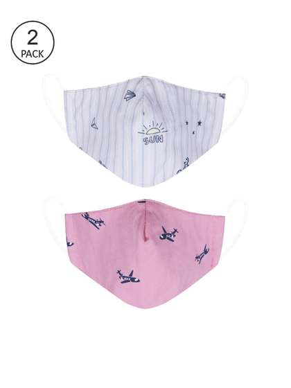 VEA Blue Blue & Pink
                    Pack Of 2 Soft Cotton 5 Layered Filtration Face
                    Mask