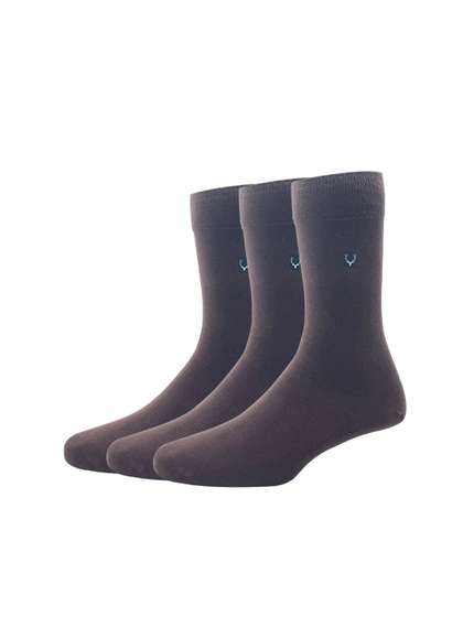 Allen Solly Men Pack Of
                    3 Brown Solid Calf-Length Socks