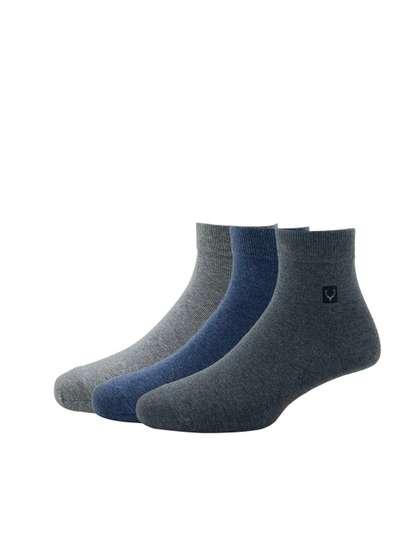 Allen Solly Men Pack Of
                    3 Grey Melange & Navy BlueSolid Above
                    Ankle-Length Socks