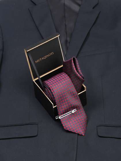 MUTAQINOTI Men Silk
                    Necktie Accessory Gift Set