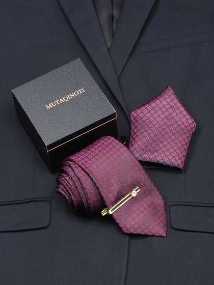 MUTAQINOTI Men Silk
                    Necktie Accessory Gift Set