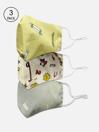 EL REGALO Kids Pack of 3
                    Printed 3-Ply Cotton Reusable Outdoor Cloth Masks
