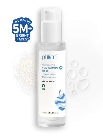 Plum 3% Niacinamide Alcohol-Free Toner With Rice Water To Reduce Pores & Blemishes - 150ml