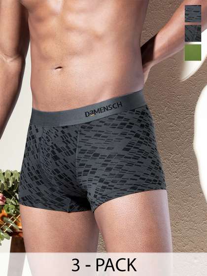 DaMENSCH Pack of 3
                        DEO-SOFT Solid & Printed Premium Egyptian
                        Cotton-Modal Blend Trunk