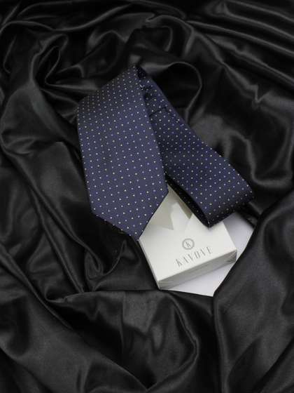 Kavove Men Blue Woven
                    Design Broad Tie