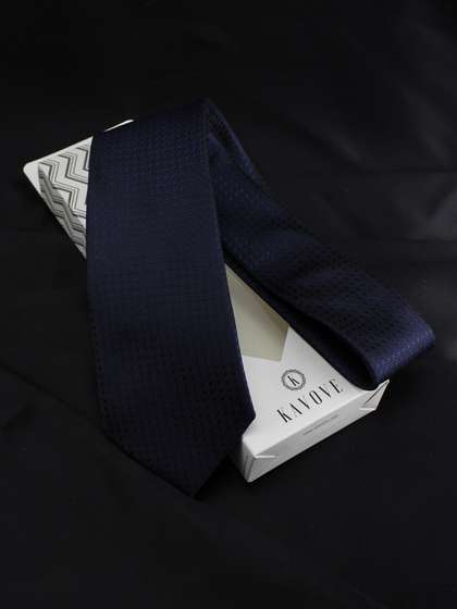 Kavove Men Blue Woven
                    Design Broad Tie