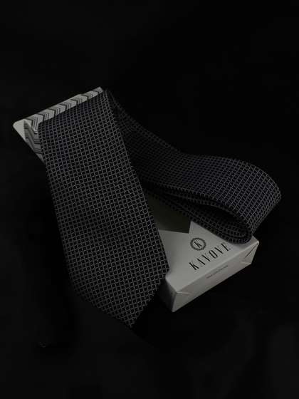 Kavove Men Black
                      Checked Broad Tie