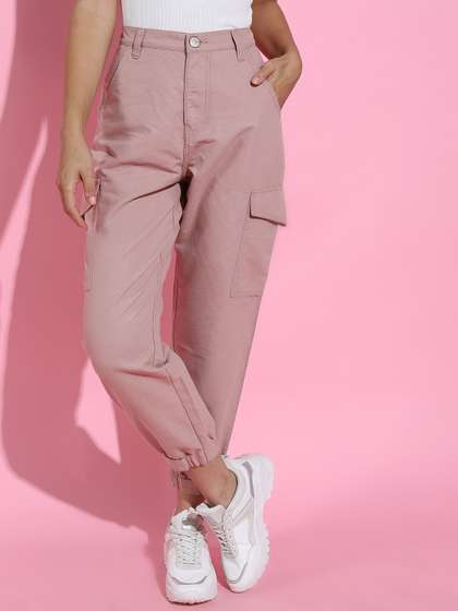 Tokyo Talkies Women
                        Pink Jogger Cargo Jeans