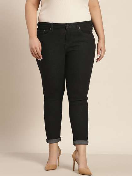 Sztori Women Plus
                        Size Black Skinny Fit Stretchable Jeans